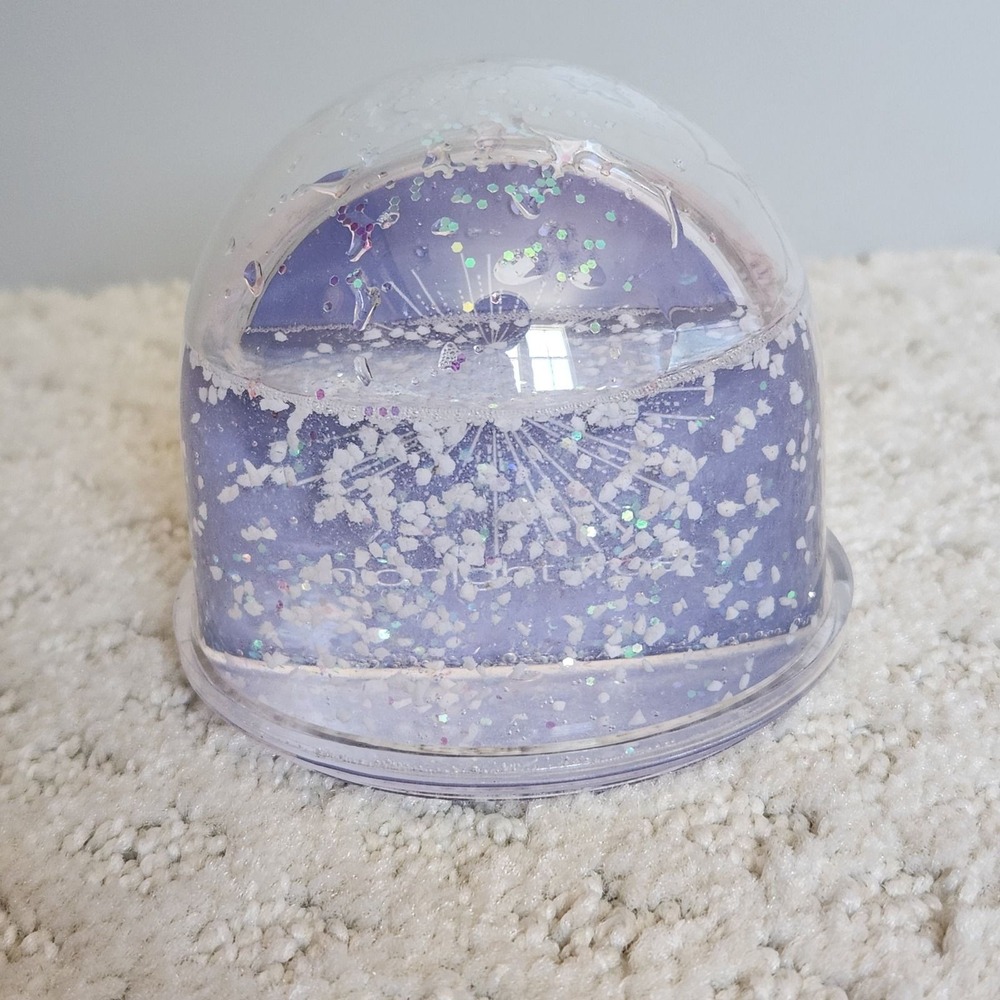Avon Midnight Frost Photo Snowglobe Purple Iridescent Glitter F407051 NIB